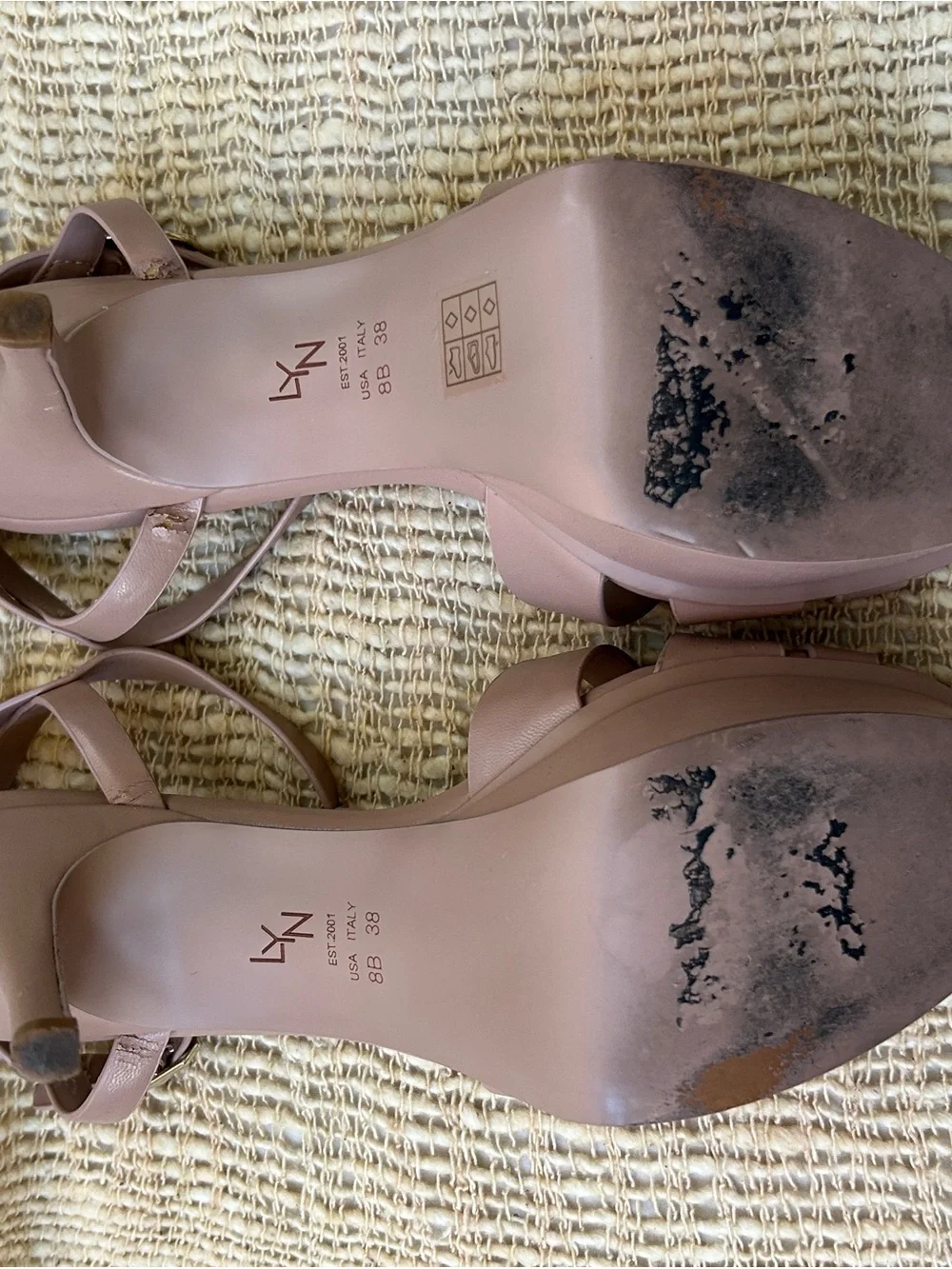 LYN Sabella Pink Nude Strappy Platform Heels